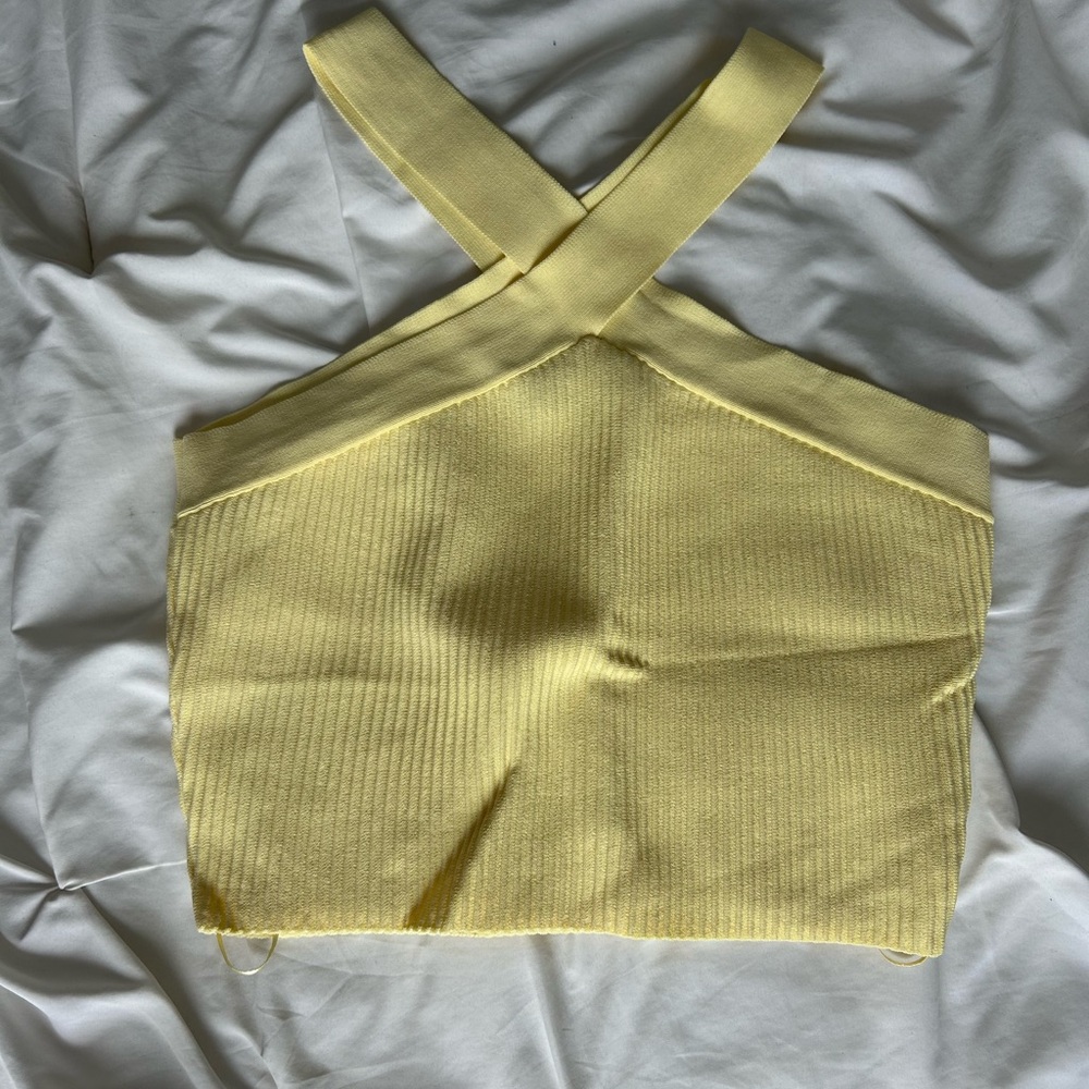Butter Yellow Women's Cross-Strap Top